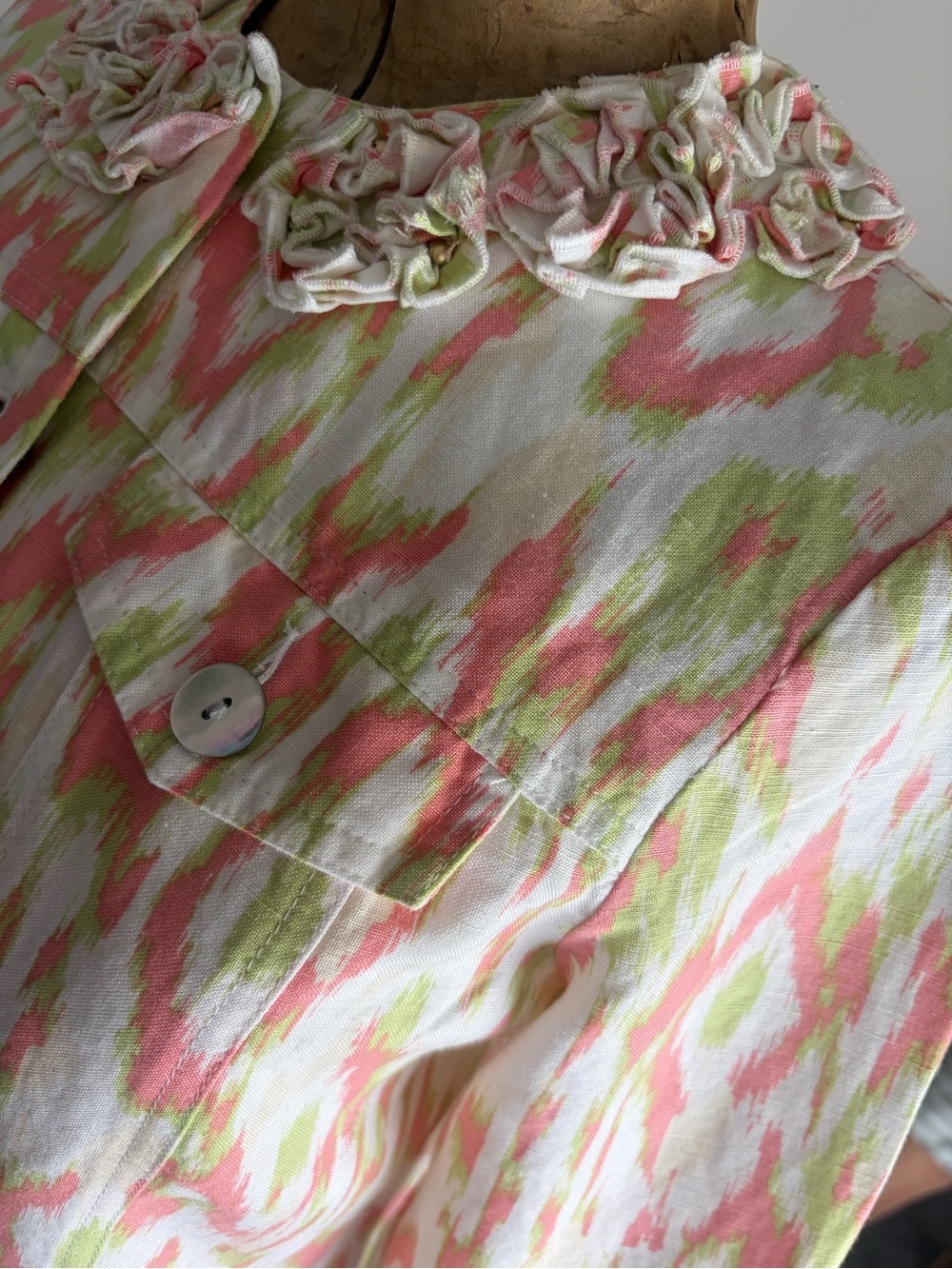 Ruby Rd. Linen Blend with Floral Trim